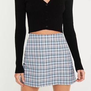 Urban Outfitters blue and pink plaid mini skirt